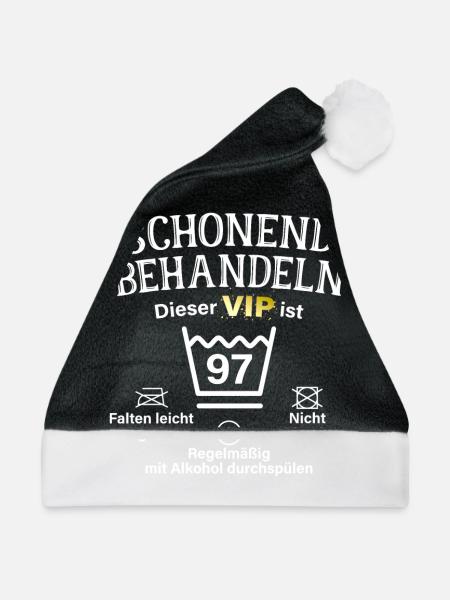 97. Geburtstag Schonend Behandeln 97 VIP ist 97 - Weihnachtsmütze - Schwarz/Weiß - Vorne