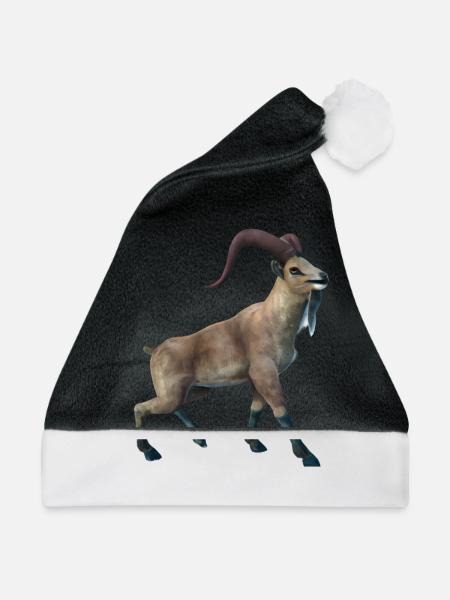 Realistische Markhor - Weihnachtsmütze - Schwarz/Weiß - Vorne