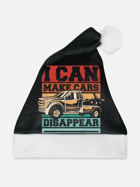 Abschleppwagen Truck Abschlepper - Weihnachtsmütze - Schwarz/Weiß - Vorne