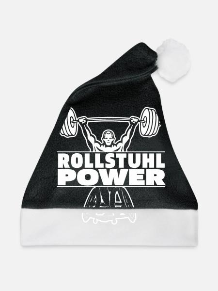 Rollstuhl Rollstuhlfahrer Leistung - Weihnachtsmütze - Schwarz/Weiß