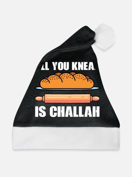 Challah Backen - Weihnachtsmütze - Schwarz/Weiß