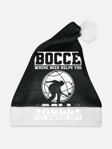 Boccia, wo das Bier dem Sieger hilft - Boccia-Ball - Weihnachtsmütze - Schwarz/Weiß - Vorne
