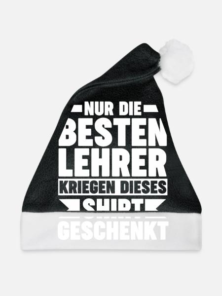 Schullehrer Lehrer - Weihnachtsmütze - Schwarz/Weiß