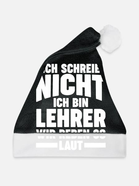 Schullehrer Lehrer - Weihnachtsmütze - Schwarz/Weiß