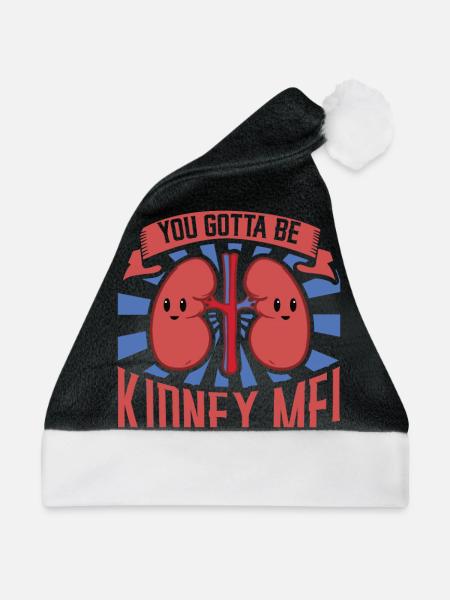 Kidney Transplant Kidney Donor Kidney Disease - Weihnachtsmütze - Schwarz/Weiß - Vorne