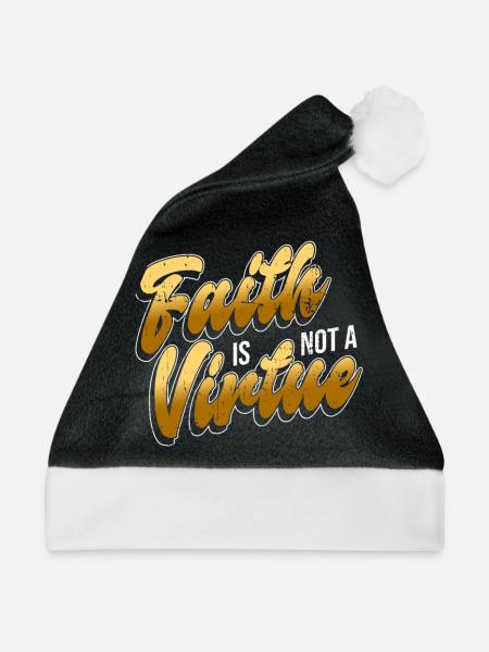 Glaube ist keine Tugend - Atheist Atheismus - Weihnachtsmütze - Schwarz/Weiß - Vorne