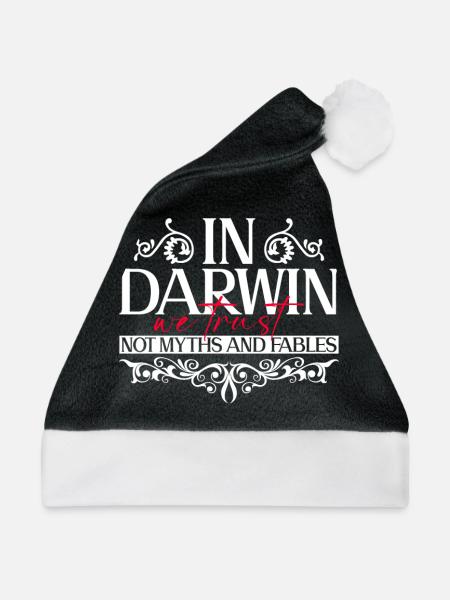 Auf Darwin vertrauen wir, nicht auf Mythen und - Weihnachtsmütze - Schwarz/Weiß - Vorne