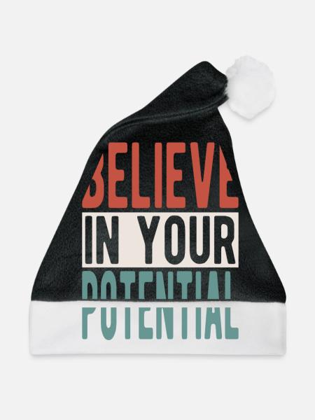 Believe in your potential - Weihnachtsmütze - Schwarz/Weiß
