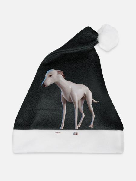 Greyhound Hund - Weihnachtsmütze - Schwarz/Weiß