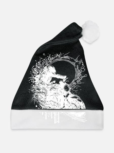 Motorrad Rennsport Splash Sprung Style - Weihnachtsmütze - Schwarz/Weiß - Vorne
