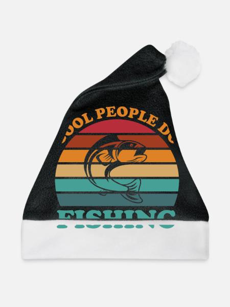 Coole Leute fischen 3 - - Weihnachtsmütze - Schwarz/Weiß