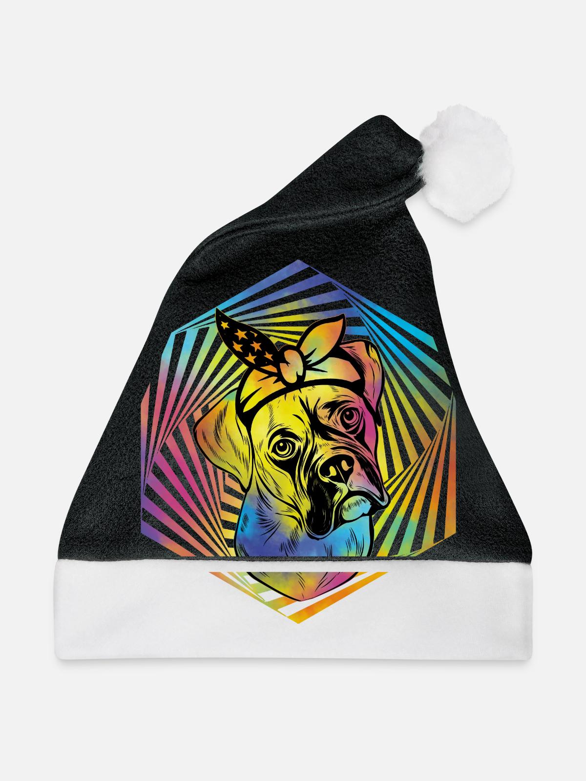 Boxer - Weihnachtsmütze - Schwarz/Weiß - Vorne