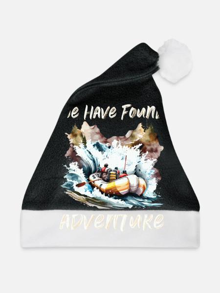 Fluss Rafting - Weihnachtsmütze - Schwarz/Weiß - Vorne