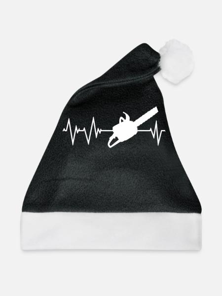 Kettensäge Herzschlag - Weihnachtsmütze - Schwarz/Weiß