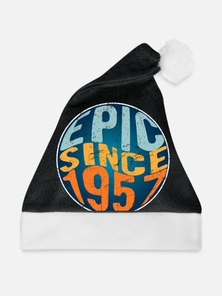 Episch Seit 1957 - Weihnachtsmütze - Schwarz/Weiß - Vorne