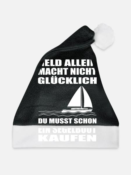 Segelboot - Weihnachtsmütze - Schwarz/Weiß