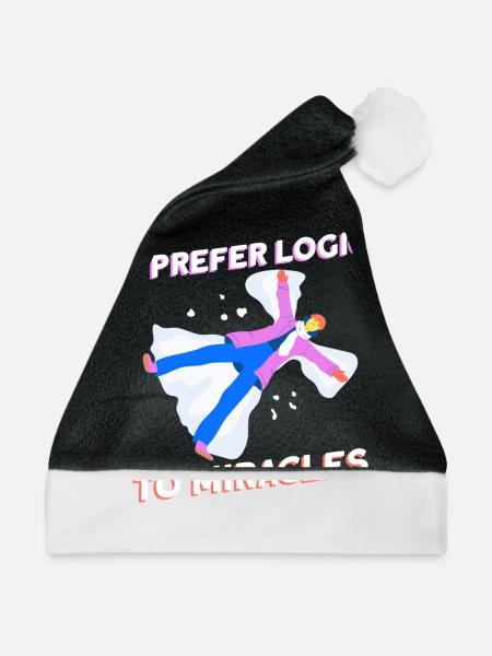 Ich ziehe die Logik den Wundern vor - Atheist - Weihnachtsmütze - Schwarz/Weiß - Vorne