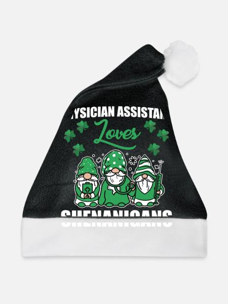 Arzthelferin Liebt Den St. Patricks Day - Weihnachtsmütze - Schwarz/Weiß - Vorne
