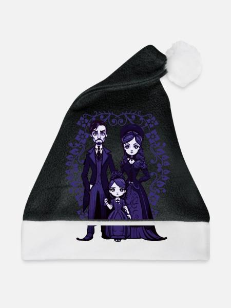 Viktorianische Goth-Familie - Gothic - Weihnachtsmütze - Schwarz/Weiß