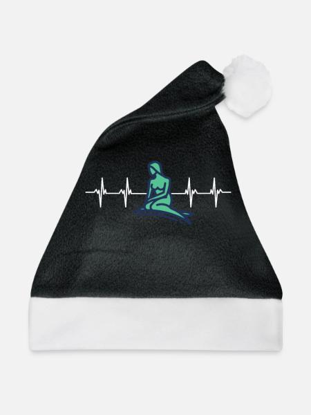 Kobenhavn Denmark Danish Kobenhaven Mermaid - Weihnachtsmütze - Schwarz/Weiß - Vorne