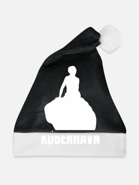 Kobenhavn Denmark Danish Kobenhaven Mermaid - Weihnachtsmütze - Schwarz/Weiß - Vorne