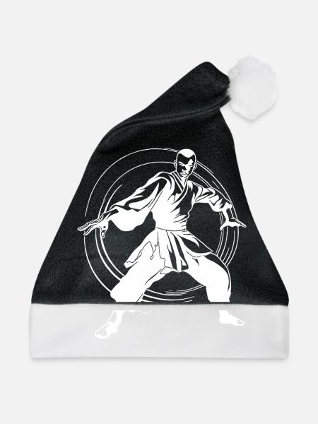 Karatekämpfer Wettstreit sportlicher Sparring - Weihnachtsmütze - Schwarz/Weiß - Vorne