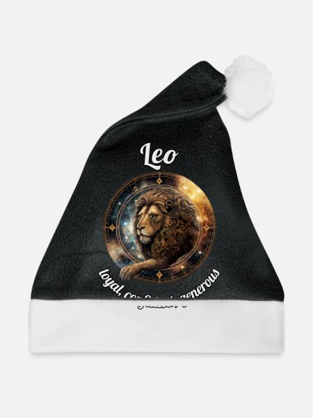 Leo Sternzeichen Löwe Astronomie - Weihnachtsmütze - Schwarz/Weiß