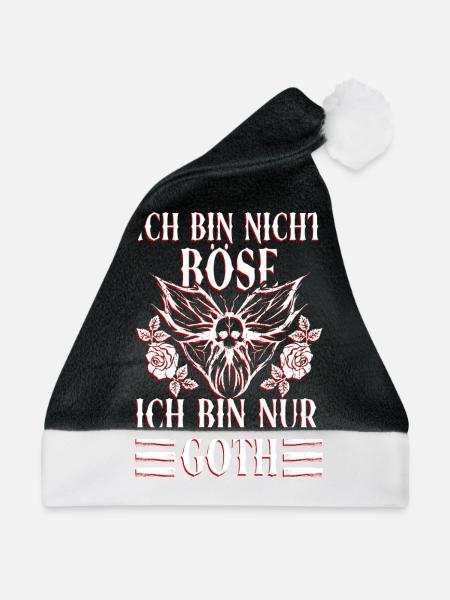 Ich Bin Nicht Böse Ich Bin Nur Goth - Gothic Goth - Weihnachtsmütze - Schwarz/Weiß - Vorne