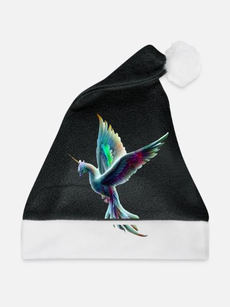 Einhorn Vogel - Weihnachtsmütze - Schwarz/Weiß