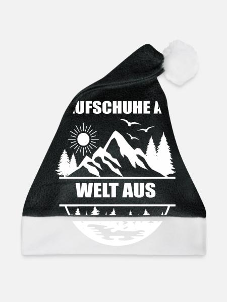 Laufschuhe an Welt aus - Weihnachtsmütze - Schwarz/Weiß - Vorne