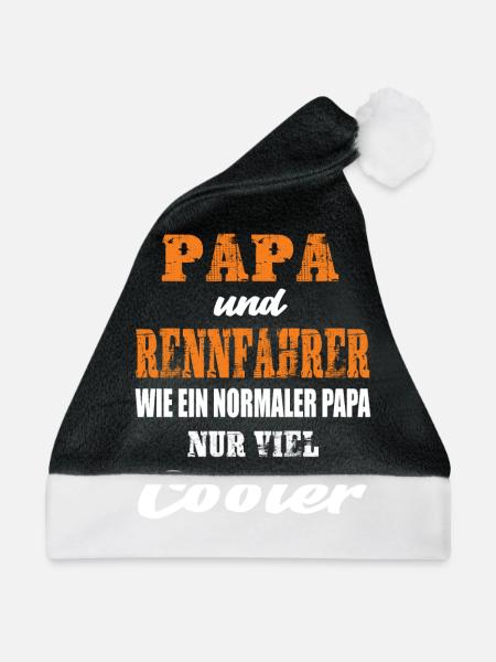 Papa und Rennfahrer Rennsport Motorsport - Weihnachtsmütze - Schwarz/Weiß - Vorne