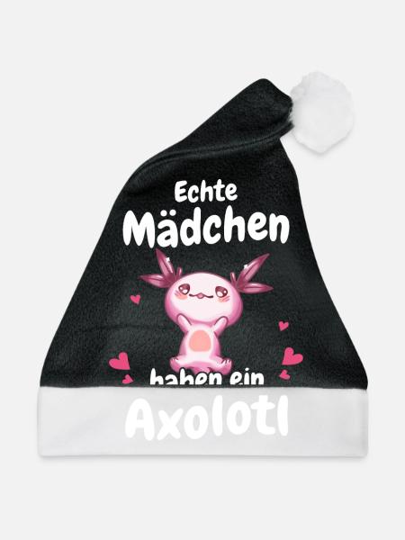 Axolotl Schwanzlurch Axolotls - Weihnachtsmütze - Schwarz/Weiß