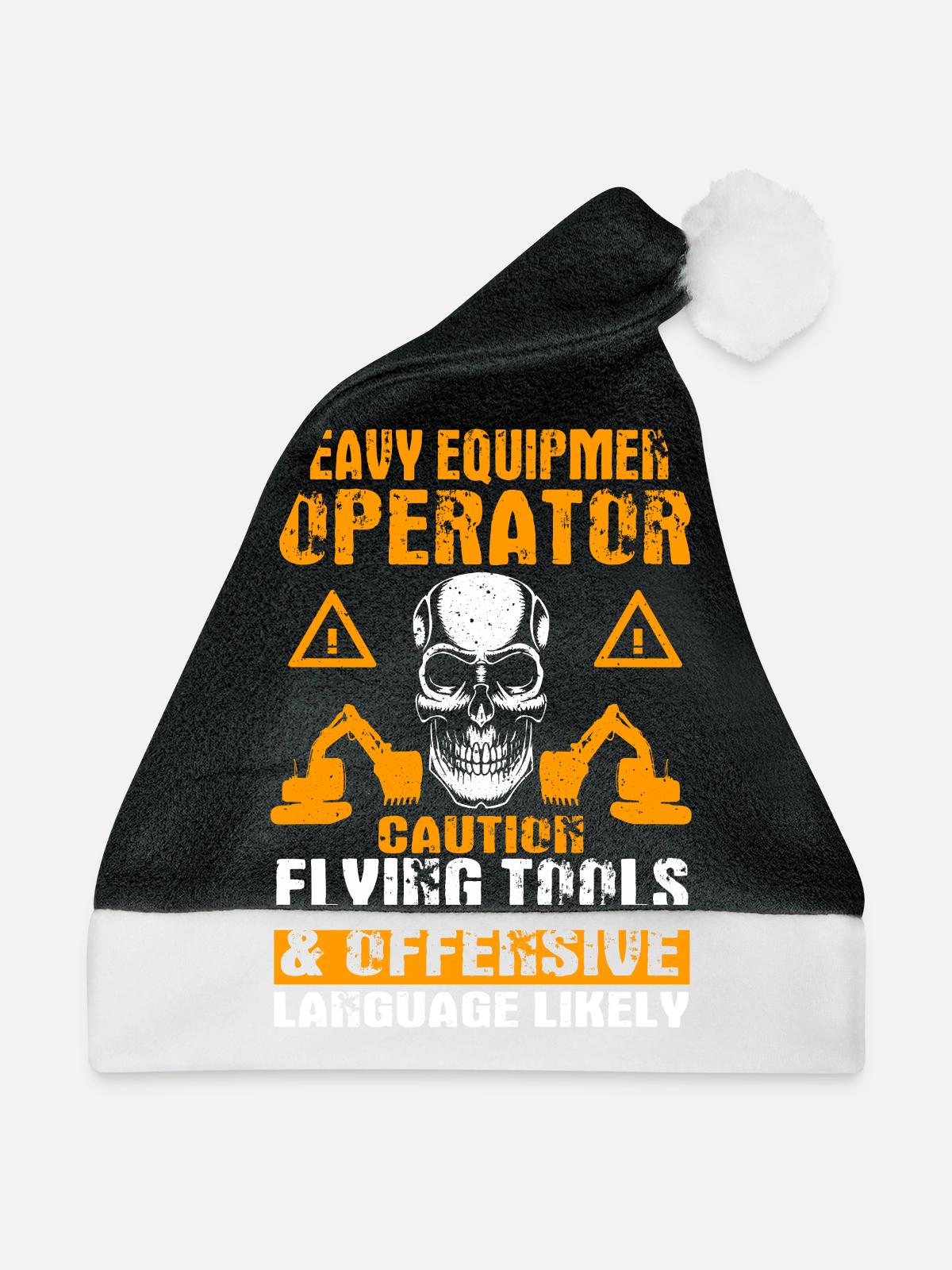 Baggerfahrer - Weihnachtsmütze - Schwarz/Weiß - Vorne