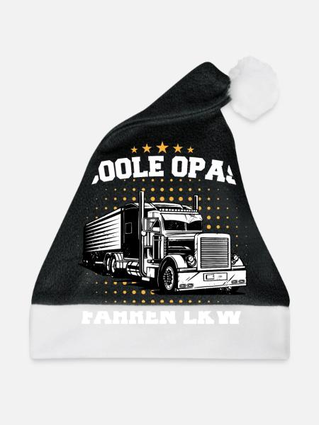 LKW Fahrer Fernfahrer Lastkraftwagenfahrer - Weihnachtsmütze - Schwarz/Weiß - Vorne
