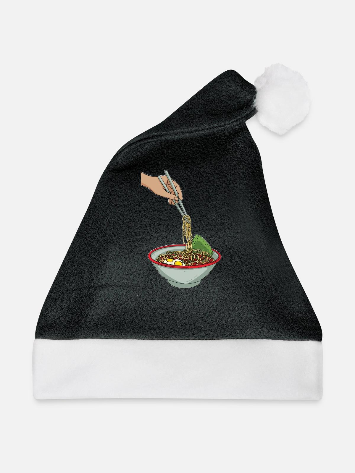 Ramen - Weihnachtsmütze - Schwarz/Weiß - Vorne