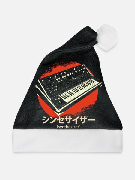 Synthesizer Techno Instrument Japanisch - Weihnachtsmütze - Schwarz/Weiß - Vorne