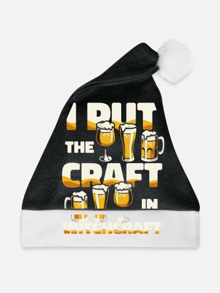 Craft Beer Bier Craftbier Hexerei - Weihnachtsmütze - Schwarz/Weiß - Vorne
