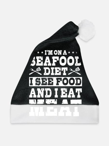 Fleisch Diät - Weihnachtsmütze - Schwarz/Weiß