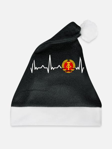 Ostdeutschland Osten Ossi DDR Heimat Ostblock - Weihnachtsmütze - Schwarz/Weiß - Vorne