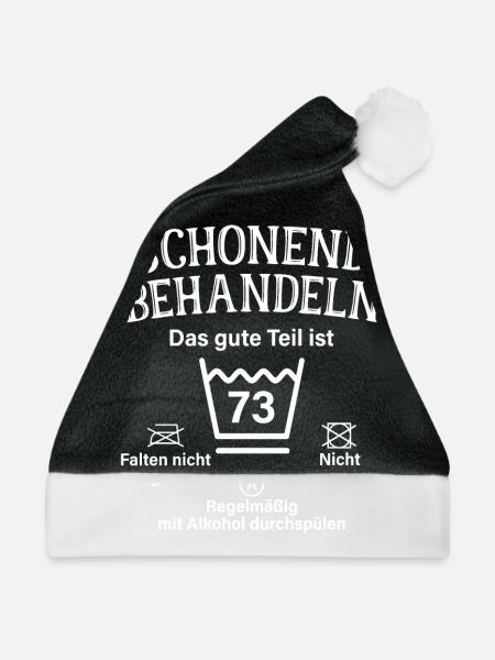 73. Geburtstag Schonend Behandeln 73 Teil Ist 73 - Weihnachtsmütze - Schwarz/Weiß - Vorne