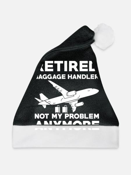 Gepäckabfertiger In Rente Ruhestand - Weihnachtsmütze - Schwarz/Weiß - Vorne