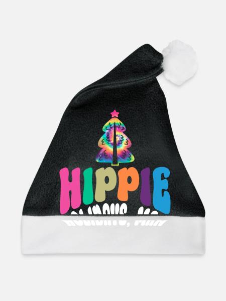 Hippie Holidays, Mann - Hippie Weihnachten - Weihnachtsmütze - Schwarz/Weiß - Vorne