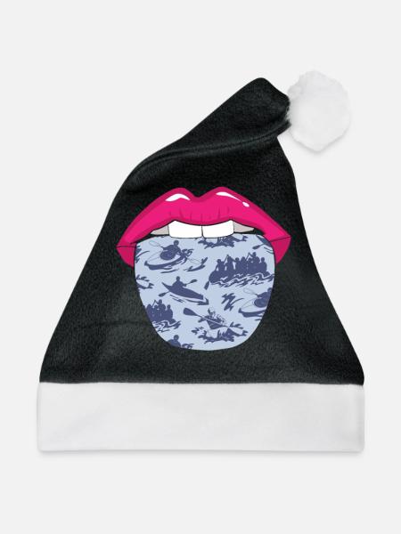Rafting Zunge - Weihnachtsmütze - Schwarz/Weiß