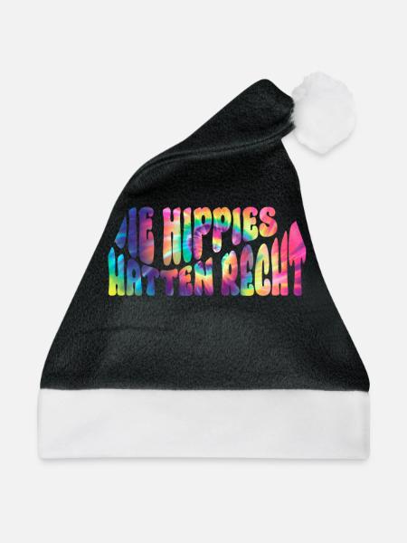 Die Hippies Hatten Recht - Hippie Kostüm 70er - Weihnachtsmütze - Schwarz/Weiß - Vorne