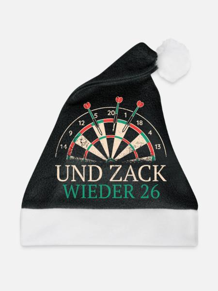 Dart Darts Dartspieler Dartsport - Weihnachtsmütze - Schwarz/Weiß - Vorne