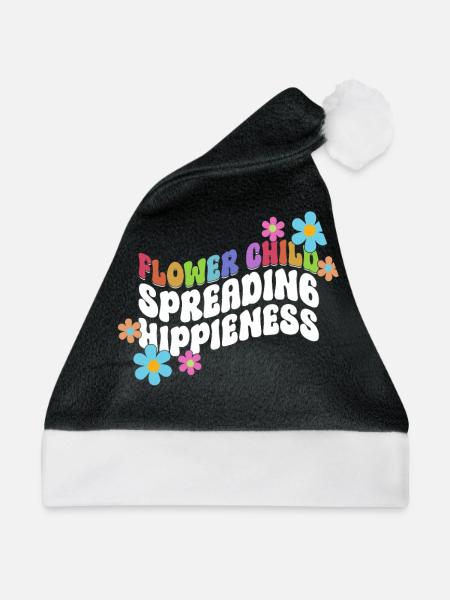 Blumenkind, das Hippieness verbreitet - Hippie - Weihnachtsmütze - Schwarz/Weiß - Vorne