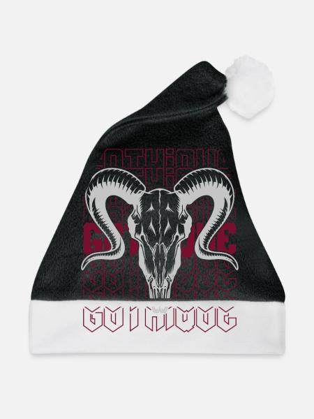 Gotische Ästhetik - Weihnachtsmütze - Schwarz/Weiß - Vorne