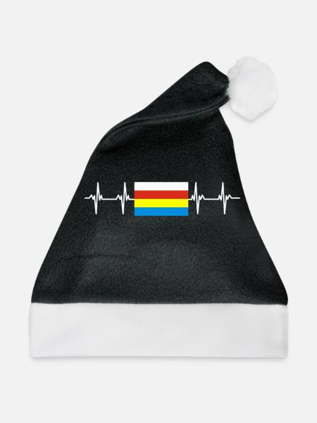 Poland Podlaskie Flag - Weihnachtsmütze - Schwarz/Weiß - Vorne