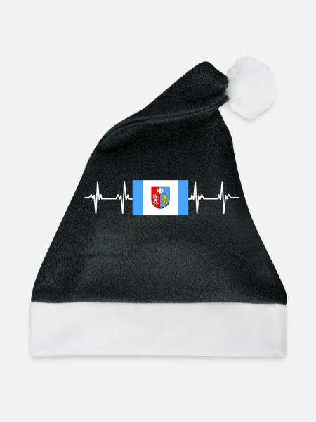 Poland Subcarpathia Flag - Weihnachtsmütze - Schwarz/Weiß - Vorne