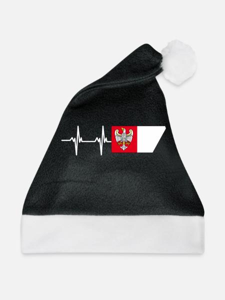 Greater Poland Flag - Weihnachtsmütze - Schwarz/Weiß - Vorne